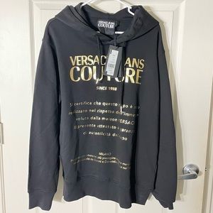 Men's Versace Jeans Couture Warranty Logo Hoodie Black/Gold